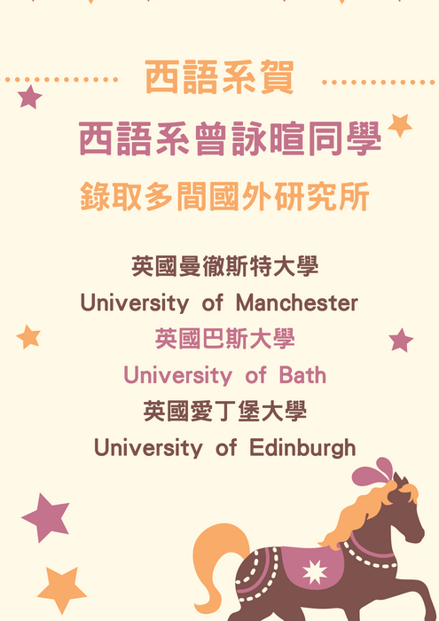 2026西語系研究所金榜(陸續更新中)圖片